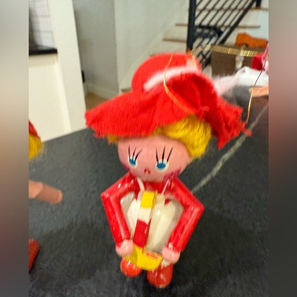 3 Vintage Wooden Doll Holiday Christmas Ornaments Made‎ in Taiwan - Picture 5 of 14